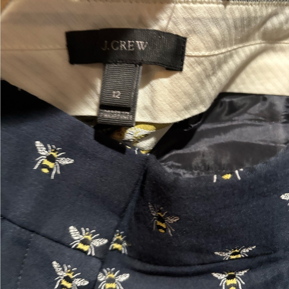J Crew Women’s Teddy Bumblebee Embroidered Pants Size 12 - Picture 7 of 10